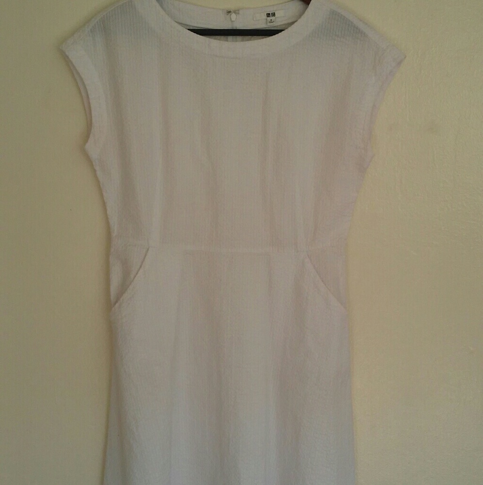 Uniqlo White Textured Dress